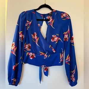 Open Tie back Floral Top